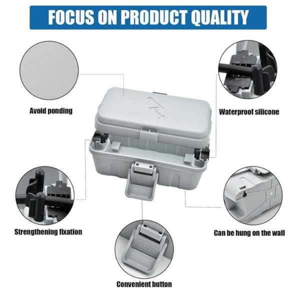 1PCS Weatherproof Electrical Connection Box, Outdoor Electrical Box (Grey) - Picture 3 of 6